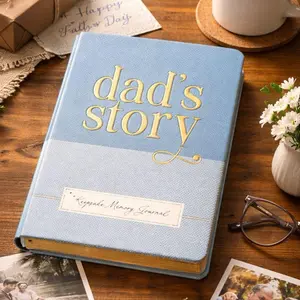 Guided Prompts Dad’s Keepsake Memory Journal - Hardcover Office Notebook, 120+ Pages, Lay-Flat Binding, Legacy Book, Personalized Gift for Fathers