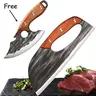 Buy 1 Get 1 Forged Kitchen Knife Set - Sharp Durable Meat Cleaver Chef Knife, Ergonomic Non-Slip Handle, Precision Cutting Bone Chopper Gift Box