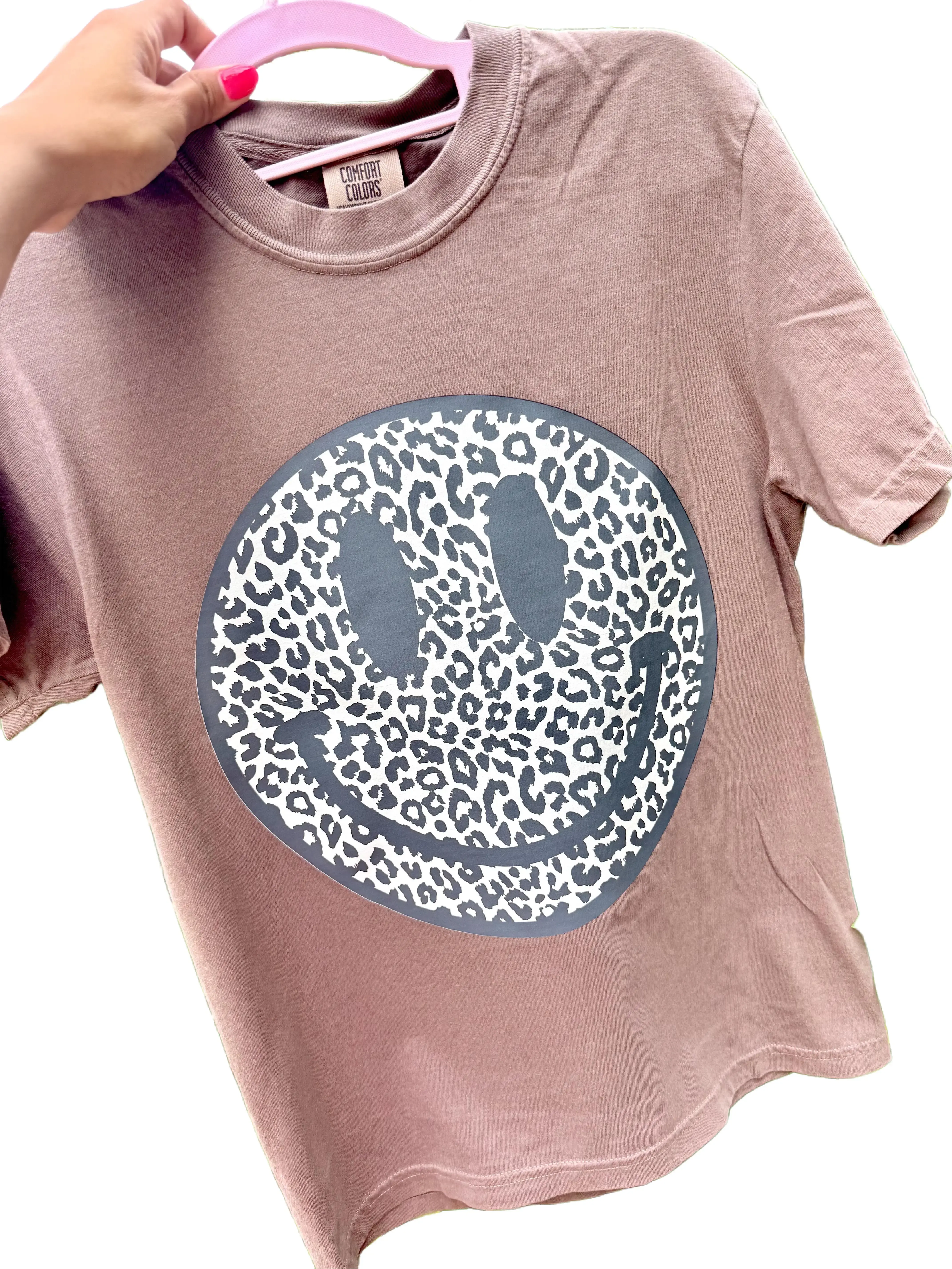 Animal Print Smiley Woman's Graphic Tee Womenswear