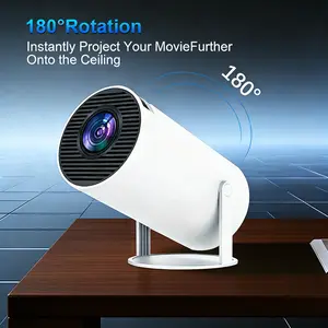 XBJ Mini Smart Projector HY300 720P Resolution Android 11 WiFi BT 5.0 Auto Keystone 130" Screen 180° Flip Audio Home Theater Surround Sound Portable Support