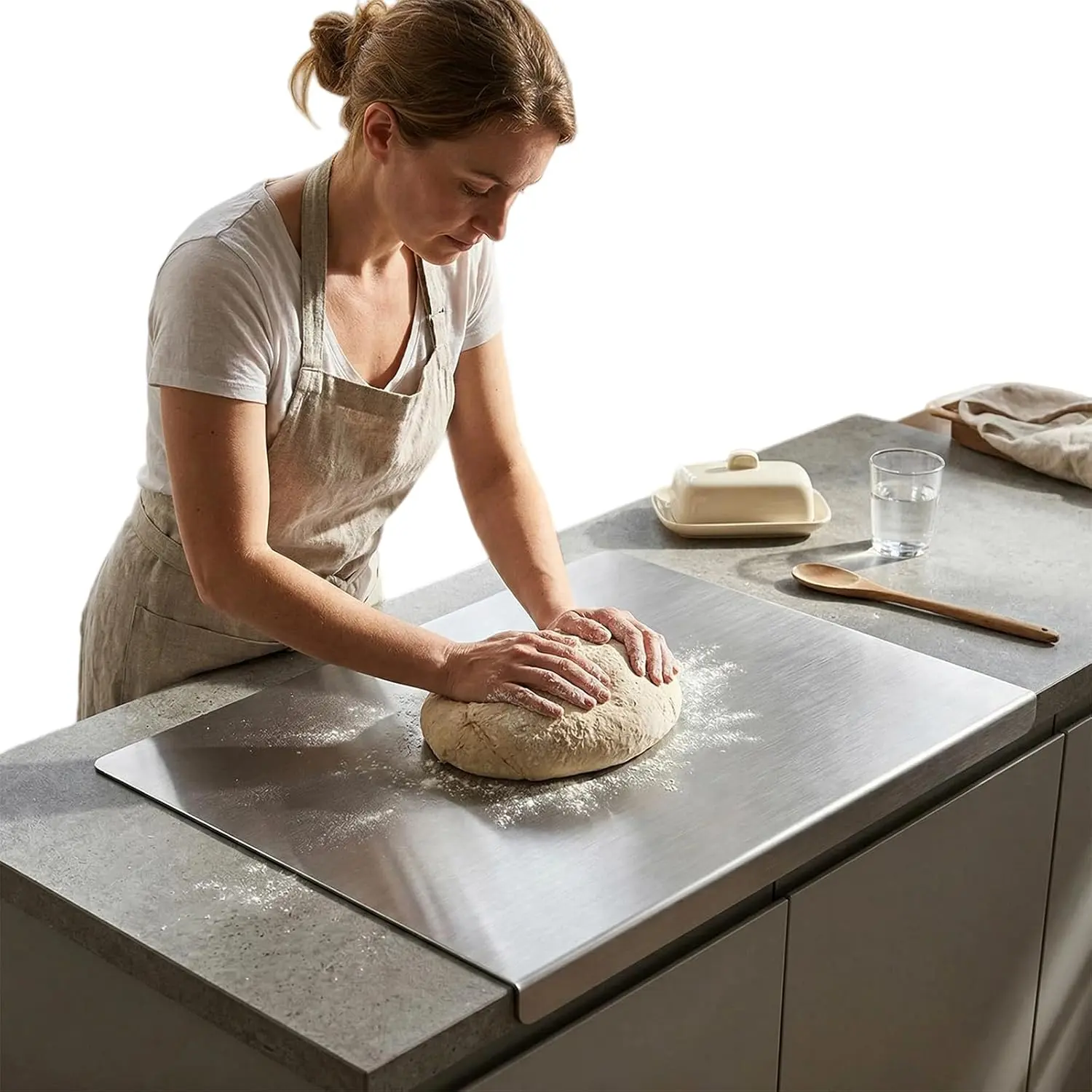 Non-slip Stainless Steel Cutting Board, Wear-resistant Kitchen Chopping Board, Convenient Household Kitchen Gadgets