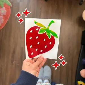 Cute Strawberry Fresita Fruit Vinyl Decal for Car Laptop Window Bumper Sticker Adorable Fruit Design Vehicle Exterior Decoration