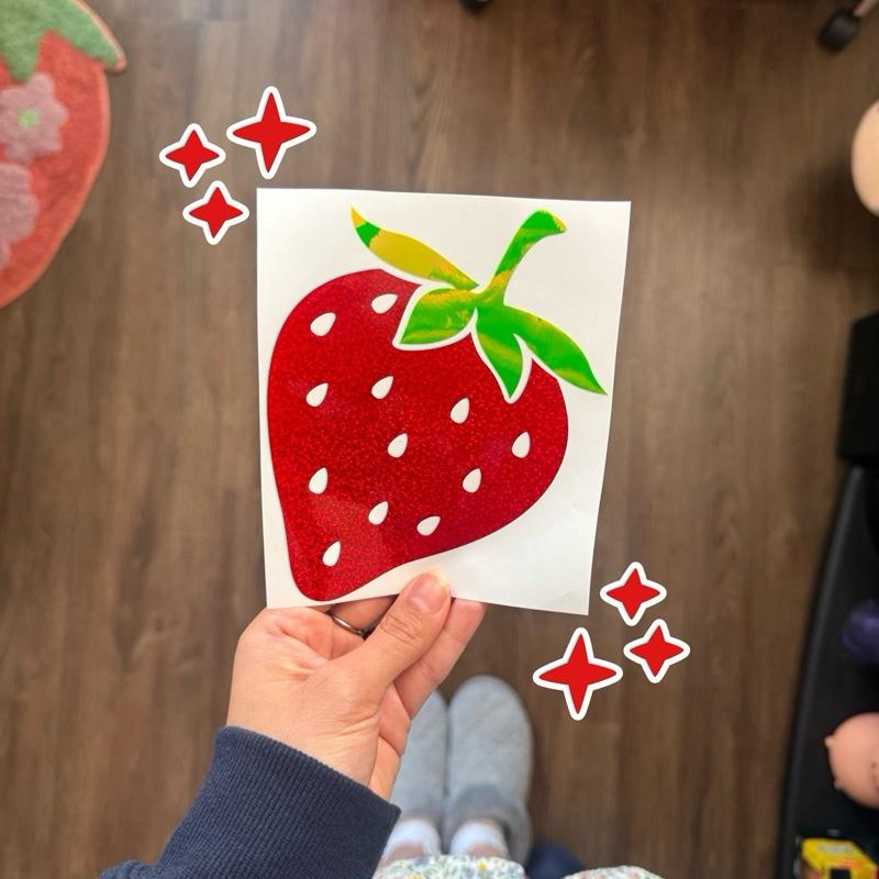 Cute Strawberry Fresita Fruit Vinyl Decal for Car Laptop Window Bumper Sticker Adorable Fruit Design Vehicle Exterior Decoration