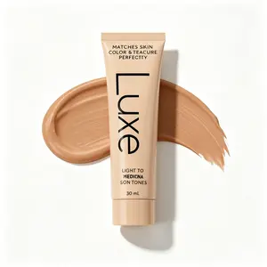 Luxe Color Changing Foundation for Women – Instantly Adapts to Your Skin Tone 12-Hour Wear  Buildable Light-to-Medium Medium Dark-to-Dark Coverage Natural Dewy Finish Concealer Makeup