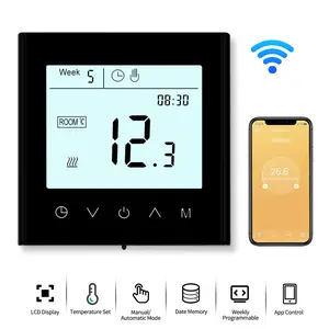 Smart Programmable WiFi Adjustable Thermostat Touch Screen Tuya Smart Temperature Controller for Electric/Water/Gas Boiler Warm Floor Heating Controller