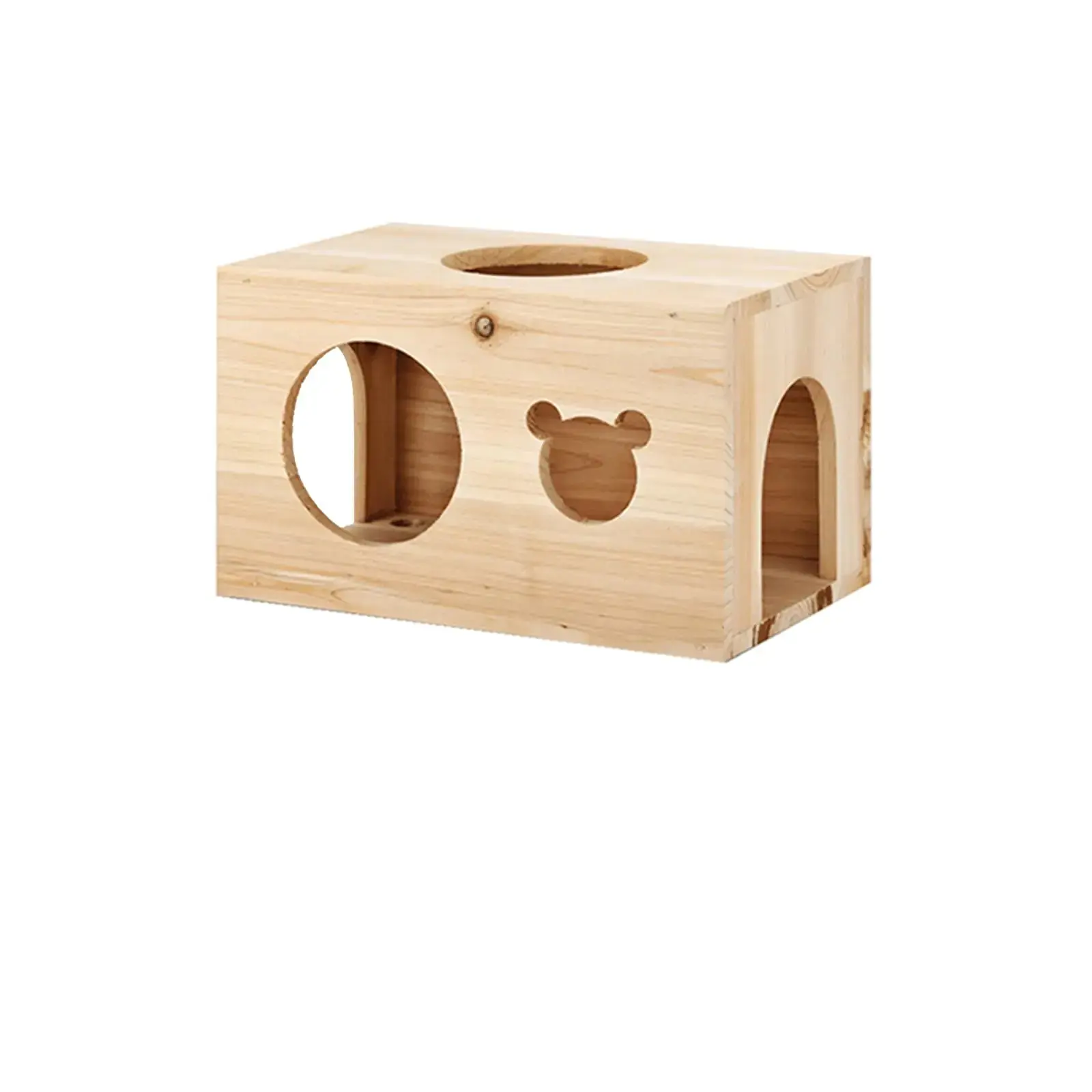 CHIIRAKU Chinchilla House – Natural Wooden Hideout for Teeth Grinding