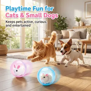 Viral Smart Rolling Hamster Ball Cat Toy, Interactive Automatic Cat Ball with Intelligent Obstacle Avoidance, USB Rechargeable Pet Play Toy, Entertaining Exercise Ball for Bored Indoor Kittens & Cats