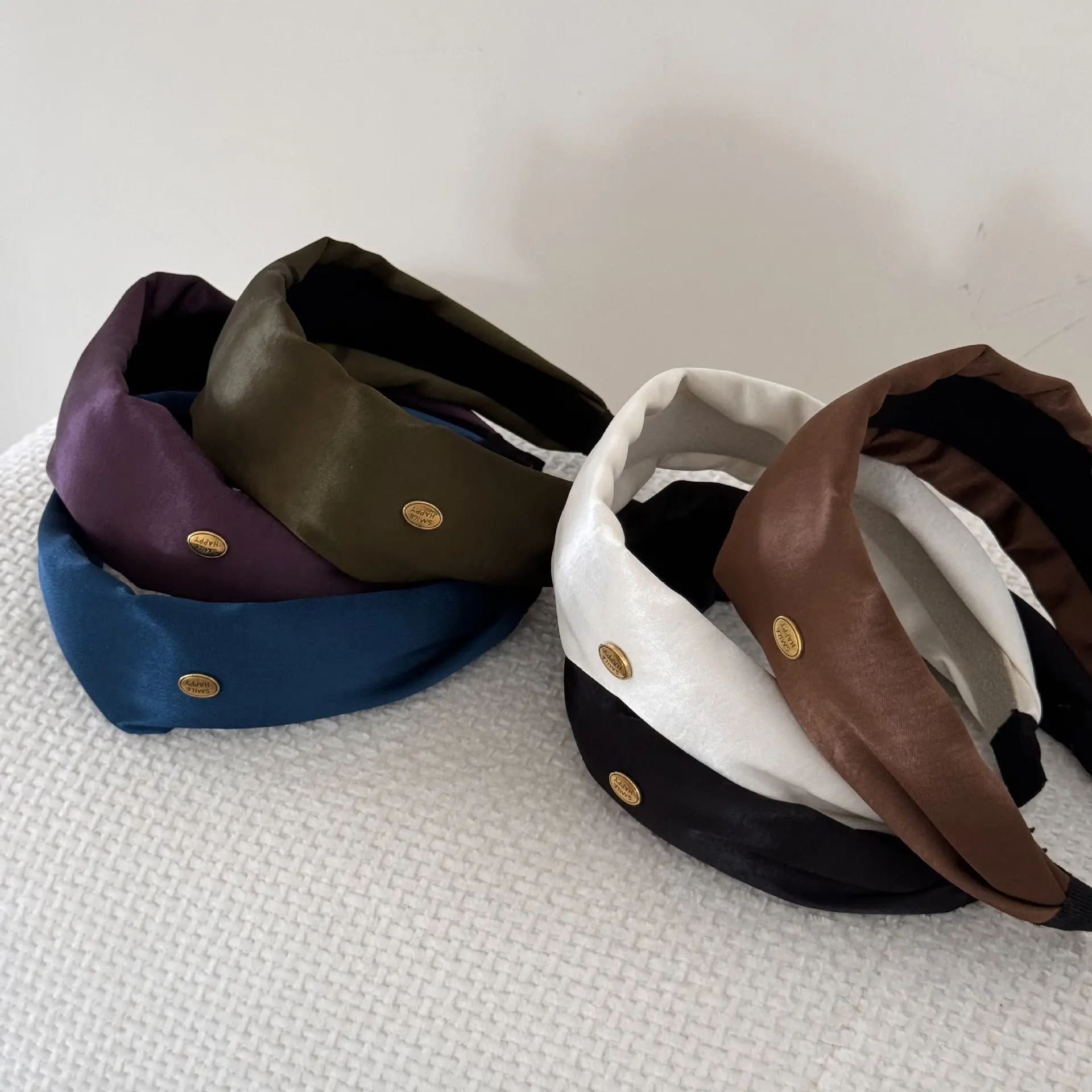 Retro high cranial top gold label wide version headband simple fashion headband headgear