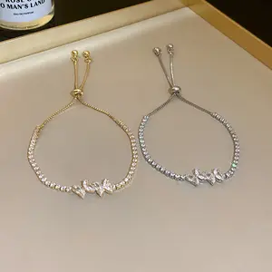2025 Fashion Butterfly Design Zircon Adjustable Bracelet - Luxurious High-end Charm Hand Chain - Personalized Versatile Elegant Hand Decoration