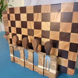 Magnetic Knife Block & Cutting Board Holder. Cheese Knife and Kitchen Knives Stand. Cutting Board Organizer, Cutting Board Holder, Knife Holder.