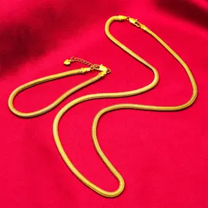 Women's Thick Flat Clavicular Necklace - Flexible Gold Chain Jewelry Necklaces, Jojo Bows Rich Staccs G Shock Themed, Valentine's Day Gift for Girlfriend, Free Shipping