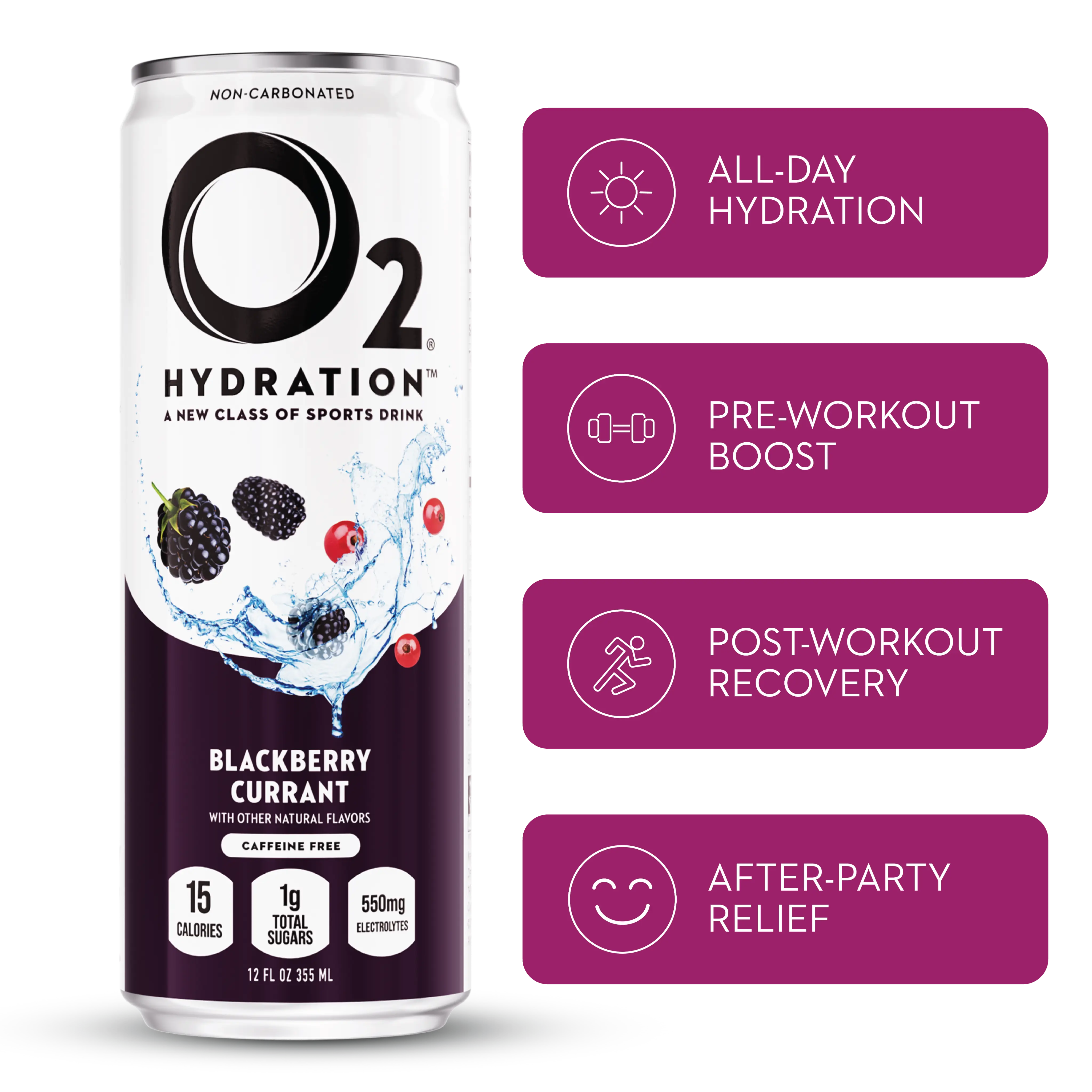 O2 Hydration Blackberry Currant - Hydration Drink with Blackberry ...