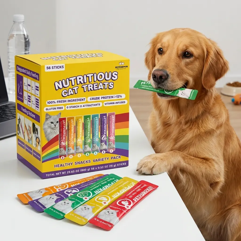 [56 sticks]32-in-1 Multivitamin Lickable Dog Treat Paste - Gum-Free, Vet-Approved, with Lysine, Omega 3 &Probiotics for Shed Control, Joint Health, Digestion,Health Boost