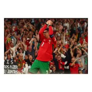 Cristiano Ronaldo CR7 Portugal Soccer Flag SUII Celebration Wall Banner for Football Fans Vibrant Colors Durable Lightweight Fabric Perfect Display Size Easy Care