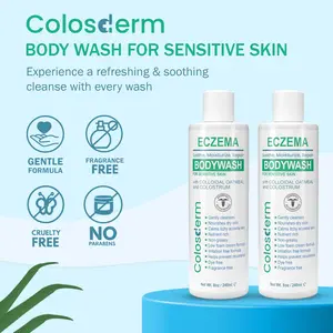 Colosderm Eczema Sensitive Skin Body Wash – 2-Pack Gentle Cleanser with Colostrum & Colloidal Oatmeal – Soothes Dry, Itchy Skin, Redness & Irritation – Moisturizing Formula for Women & Men – 8 fl oz Each