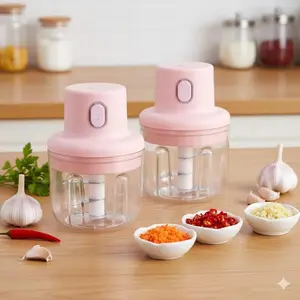 Portable Electric Food Chopper - Multifunctional Durable Chopper, Mini Processor with Stainless Steel Blades for Vegetables & Meat, Perfect for Garlic, Chili, Salad Prep, Camping & Outdoor Use, Easy Clean Rust-Resistant Design, Time-Saving Chopping