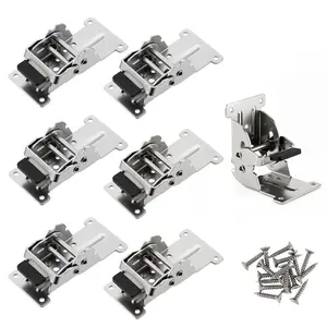 4 Pack Foldable Support Bracket, 0-90-180 Degree Lock Extension Support, Self-Lock Hinge for Table Legs, Folding Workbench 100 lbs Max Load-Bearing Capacity