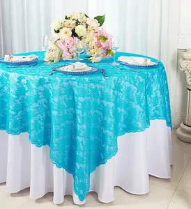 54"x54" Square Caspari Lace Tablecloth/Table Overlay - Turquoise (1pc)