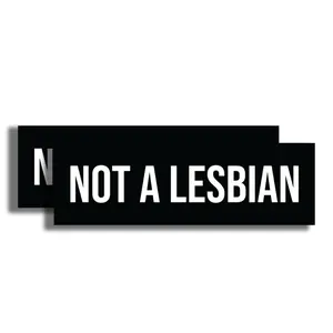 Not a Lesbian Sticker - Funny Lesbian Joke Subaru Meme - 2 Pack Bumper Stickers - 10 Inch Bumper - Car Truck Locker Toolbox Decor Gift - EPLS0117