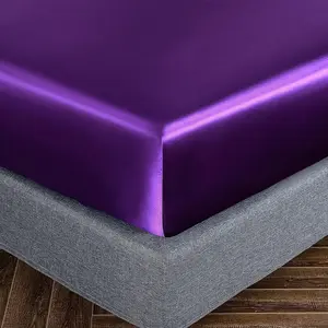 Purple Satin Sheet - Twin Size, Deep Pocket,  Ultra