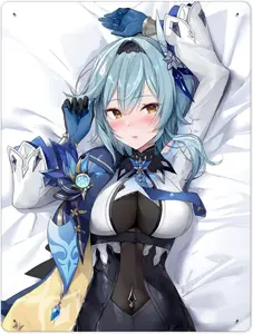 Game Genshin Impact Eula Wall Art Painting, Game And Anime Iron Prints for Home Decorations
