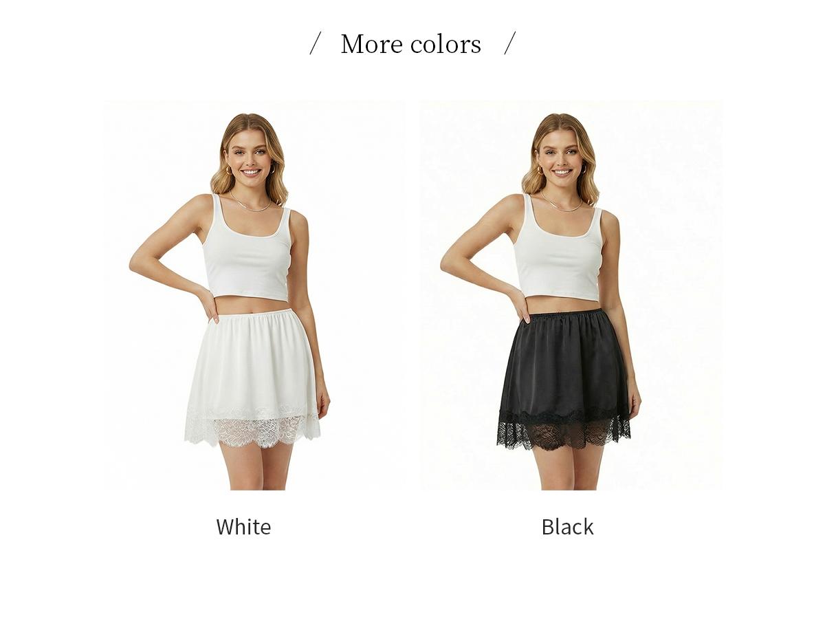 Florboom Summer Lace Mini Slip Skort, Elastic Waist, Must-Have for Trendsetters, Music Festival Outfit, Lace Trim Skirt, Easter Dress, GrungeStyle, Westernfashion