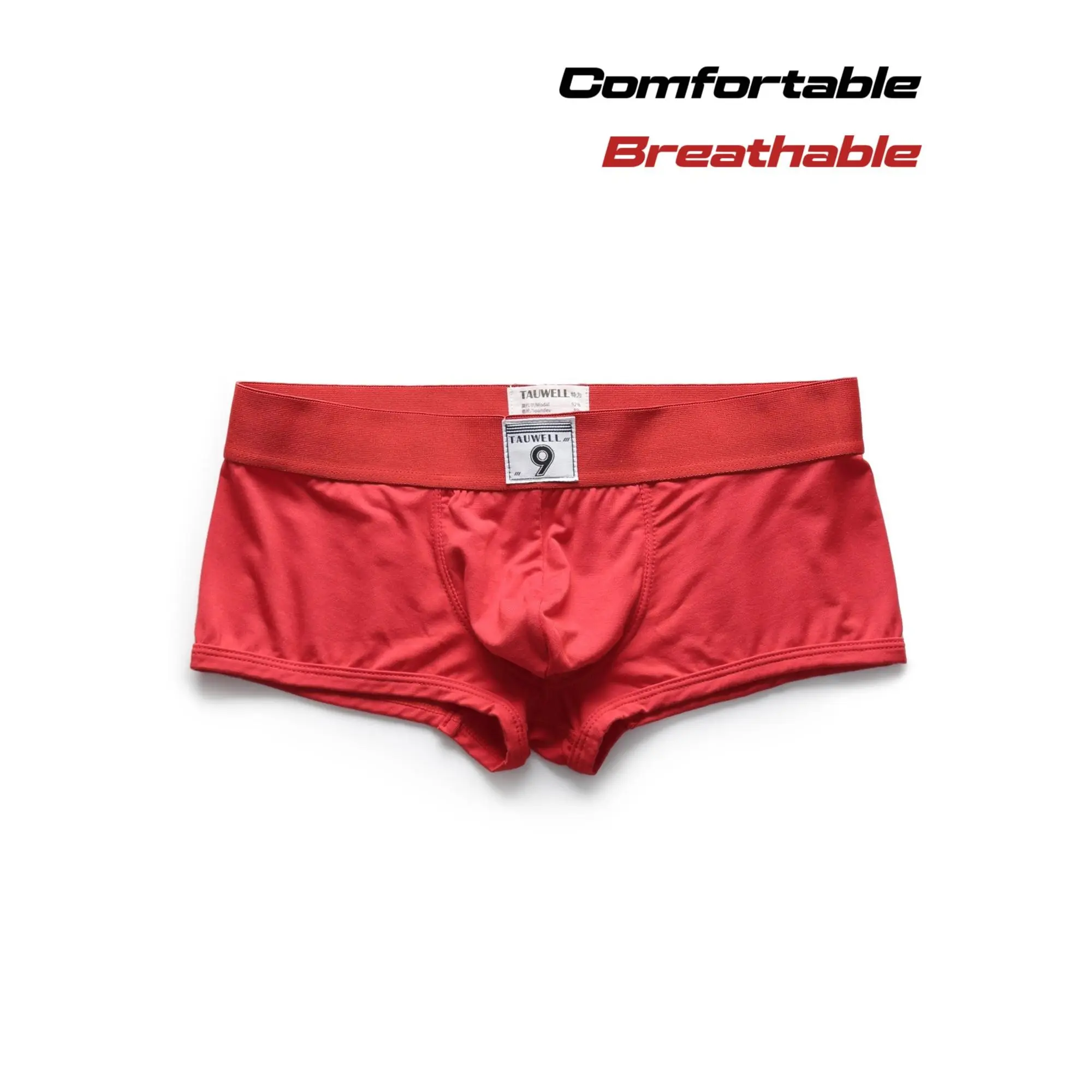 Men'S Modal Flat Briefs Breathable Solid Easy Comfortable U-Pouch Youth Athletic Square Short Head