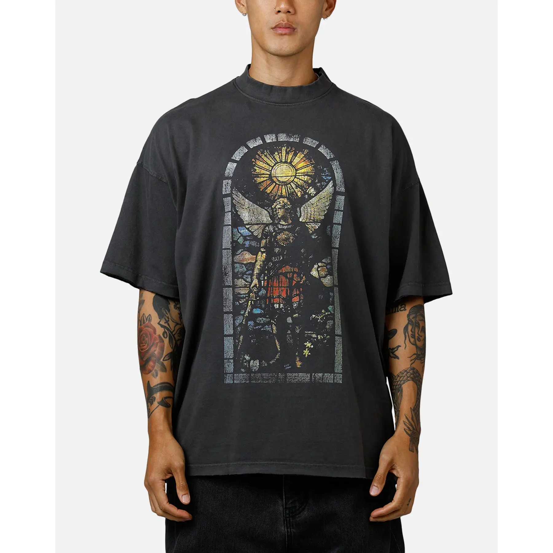 Saint Morta Kingdomcome Boxy T-Shirt Washed Charcoal