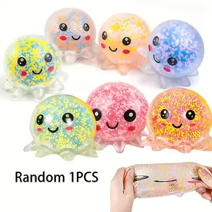 Cute Octopus and Bear Shape Stress Ball, Colorful Bead Filled Relaxation Toy, Kids and Adults, Halloween Christmas Thanksgiving Gift