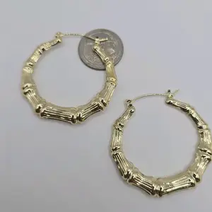 HOOPS fashion bamboo style gold-plated large zise hollow gold jewelry accessories women