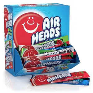 Airheads Full-Size Candy Bars, Taffy Candy Bulk Variety Pack, Individually Wrapped, Six Assorted Fruit Flavors Artificially Flavored, 60 Count Box