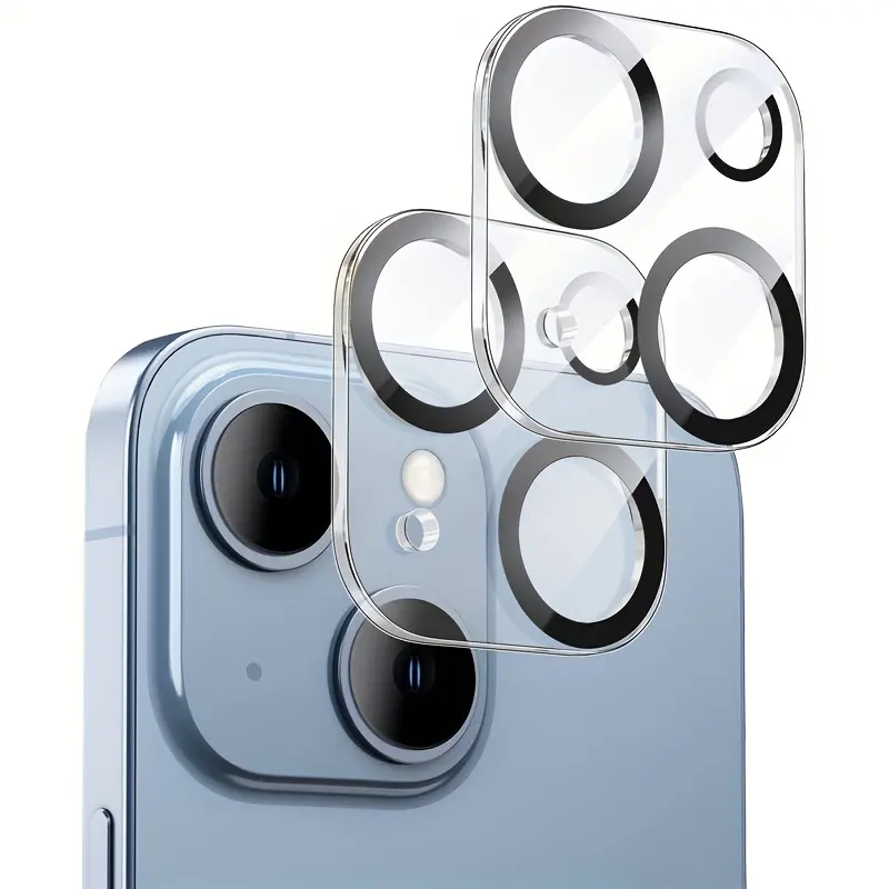 2pcs Set Compatible with iPhone 17 16 15 14 13 12 11 Pro Max Camera Lens High-definition Transparent Scratch Resistant Protective Film, 9H Hardness, Lens Protector Phone Camera Cover, Shockproof, Anti Drop, and Anti Scratch