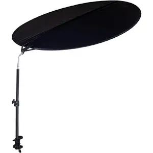 Office Cubicle and Desk Shade Foldable 36" Circular Light-Proof Desk Canopy with Clamp and Rotatable Rod for Light Sensitive Workers Patent Pending