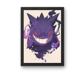 Gengar Art Anime Poster, Gamer Room Decor Poster, Retro Movie Poster, Vintage Poster, Gift for Her Unframed Walk Art, Home Decor