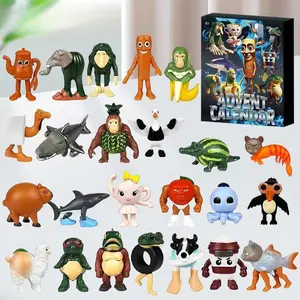 24-Piece Italian Brainrot Countdown Calendar Gift Box Set, Includes Tungtung Sahur & Tralalero Cartoon Figures, Perfect Kids' Gift