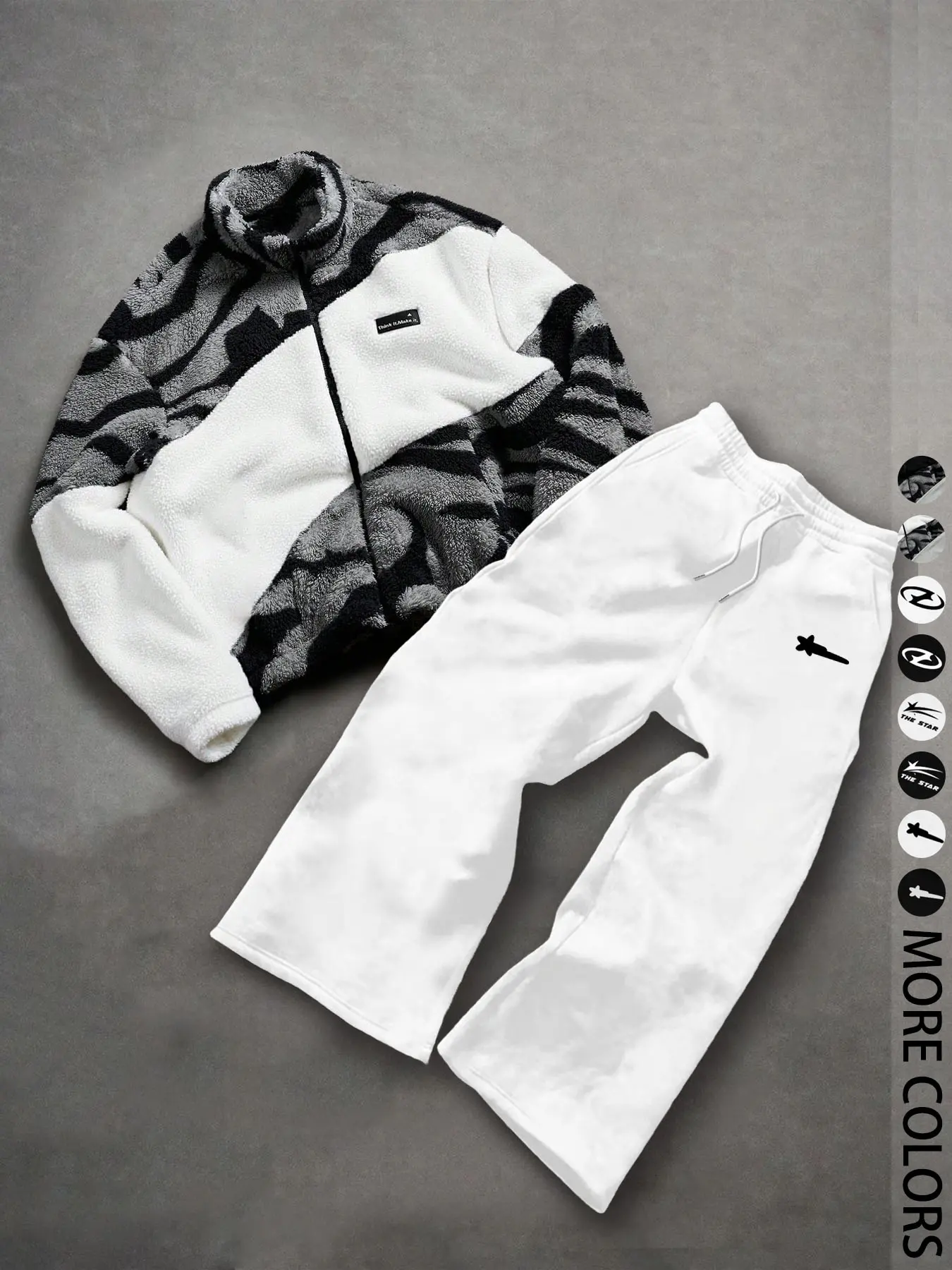 Men's 2 Piece Set Matching Tracksuit Zipper Neck Letter Graphic Outdoor Jacket Winter Coat Straight Leg Sport Pants Fashion Streetwear Athletic Clothes Set Athletic Tracksuit Sweat Suits Set Sweatsuit Outfits Workout Sets