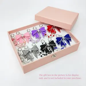 6PCS Bow Bag Chain Gift Set, Bow Bag Chain,Birthday Day Gifts, Exquisite Bag Charm Gift Set for Mom, Wife, Best Friend, Sister & Her, Versatile Bag Accessories, Design Bagchain