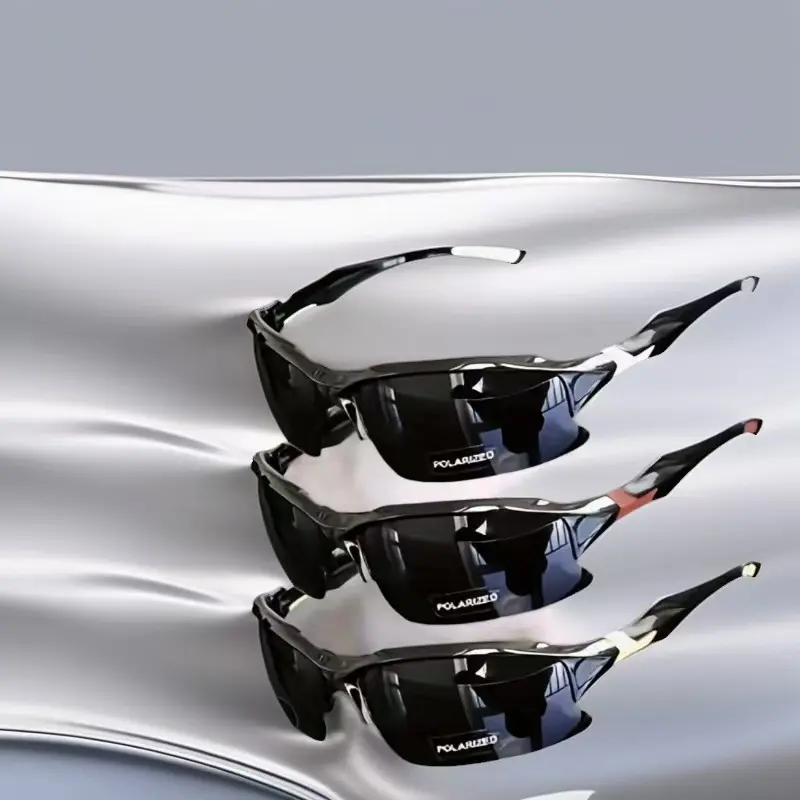 Unisex 4-Pack Polarized Rimless Outdoor Sports Eyewear - Lightweight, Windproof, UV-Protective Glasses with Square/Cat Eye/Oversized Styles, 1 Size, Ideal for Driving, Father's Day Gifts, One Size