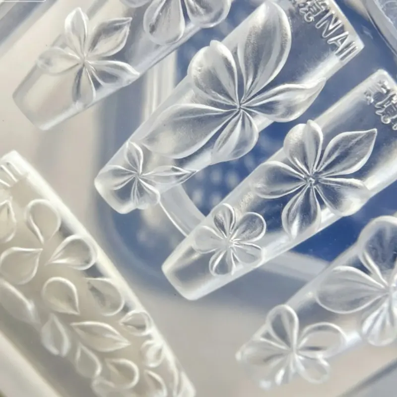 New 5-Petal Hand Carved Petal Mold, Premium 3D Ice Flower Nail Art Mold, Essential for DIY Nail Decoration, Nail Art Design, Nail Decoration Supplies