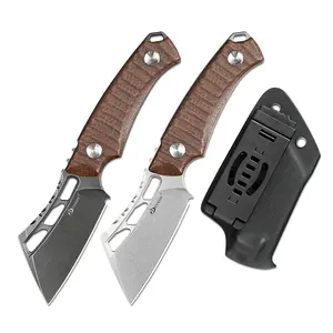 SDOKEDC Fixed Blade Knife 14C28N Steel Micarta Handle Kydex Sheath Knives for EDC Outdoor Camping Survival