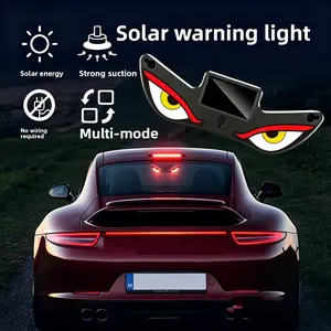Wireless Solar LED Devil Eye Car Window Light, Triangle Side Window Decorative Lamp, No-Wiring Auto Atmosphere Sticker Light for Sedan SUV Truck (Universal Car Interior Exterior Styling Accessory)