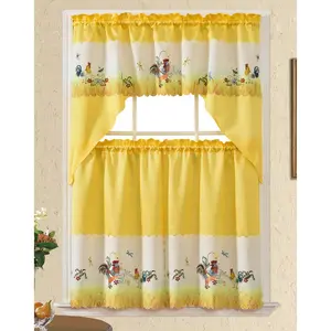 BT621-Polyester Kitchen Curtain High-Quality Elegance Privacy Light Control Durable Home Textile Interior Decoration Accessories