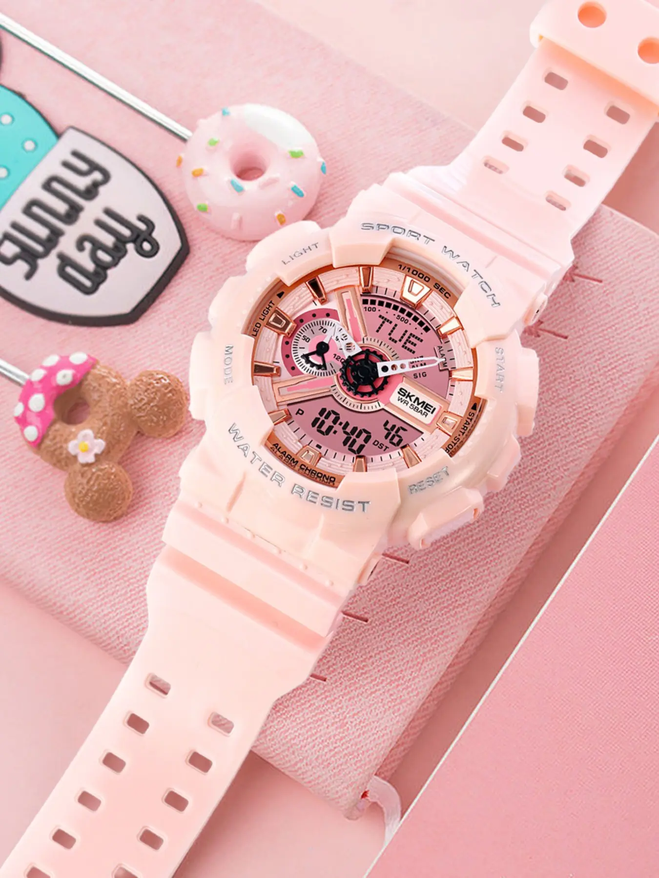 Skmei Multifunctional World Time Electronic, 5atm Waterproof LED Backlight, Waterproof Luminous Dial, Countdown Function, Comfortable Wear, Multiple Colors Available, Fashion Digital Wristwatch