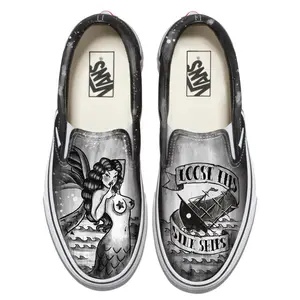 Navy Mermaid Loose Lips Vans Slip ons