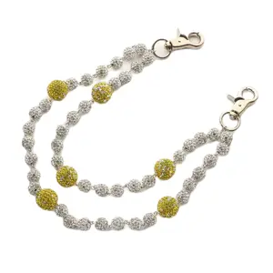 Yellow ling Beaded Pants Chain, Hip Hop Streetwear Accessory, Trendy Rapper Style Chain for Jeans & Urban Outfits