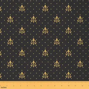 Fleur De Lis Upholstery Fabric by The Yard,Vintage Floral Flower Grid Reupholstery Fabric,Abstract French European Culture Theme Waterproof Fabric