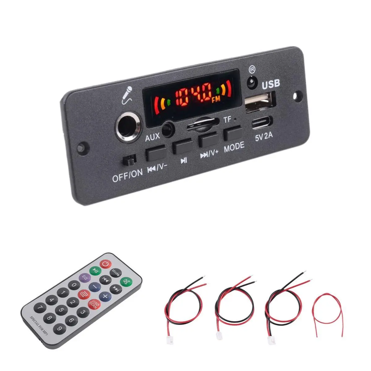 Bluetooth-Compatible Audio Decoder Board Amplifier JQ-D129BT-A 2X5W Music Player Accessory MP3 WMA WAV FLAC Lossless