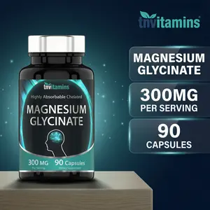 Magnesium Glycinate Capsules (300 MG Per Serving - 90 Count) | Pure Chelated Magnesium Bisglycinate Powder Supplement | Glicinato de Magnesio | for Sleep, Calm, Nerve, & Stress Support* | TNVitamins