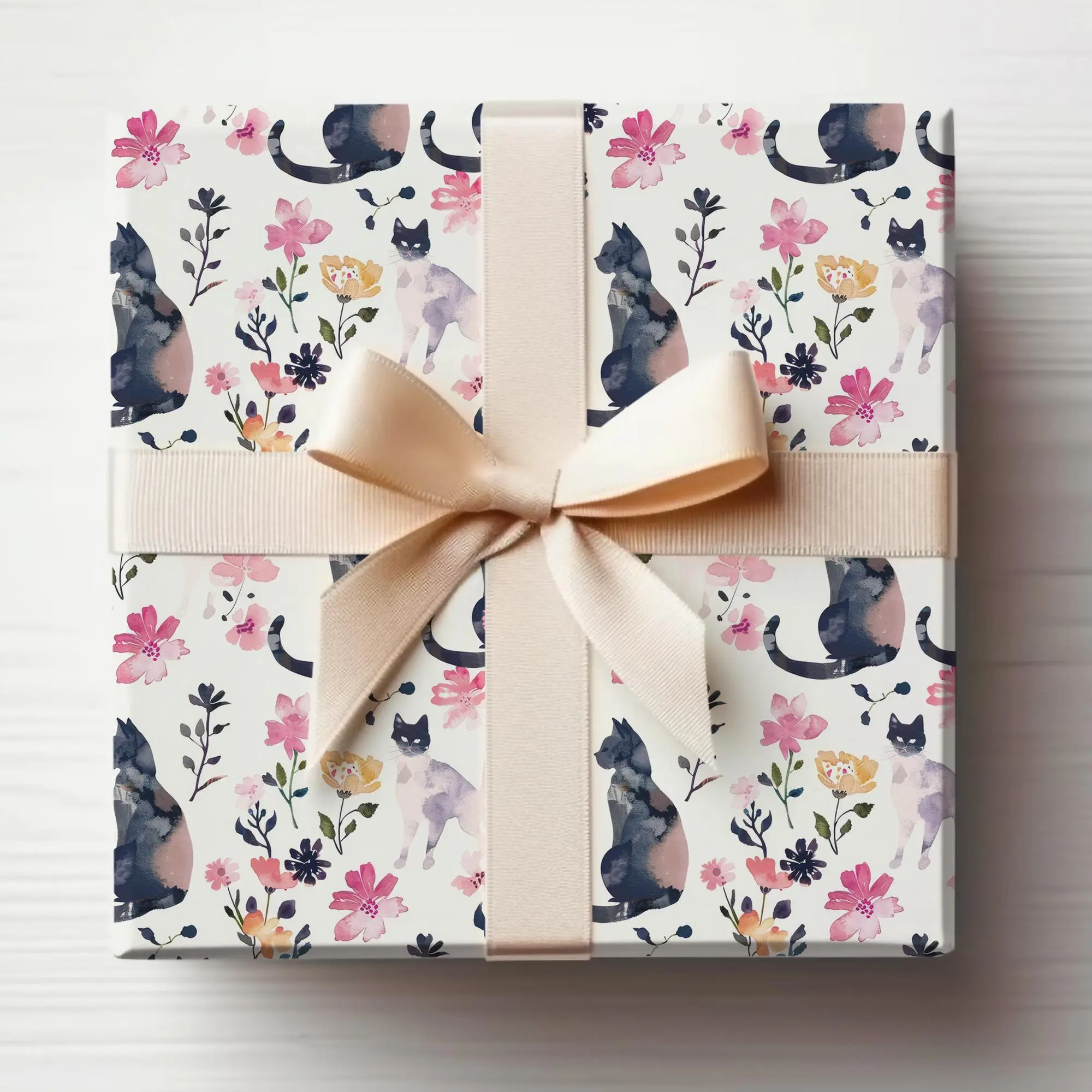 Cat Lovers Gift Wrap Roll Kitten Wrapping Paper Cats Gift Wrapping Black Cat Wrapping Paper Glossy Roll