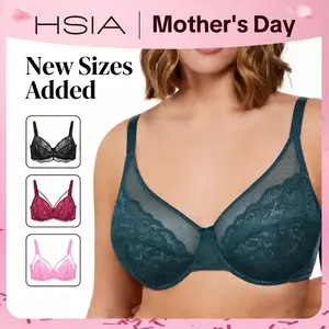 HSIA Floral Lace Underwire Unlined Unpadded Non Padded Minimizer Bra Plus Size Full Coverage Available In Fits Small And Fits Large Sizes Pick Your Fit